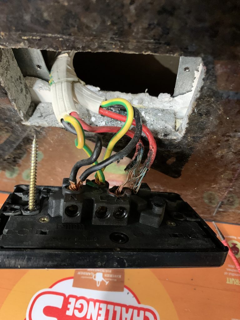 Incorrectly wired power points from a poor handyman's job.